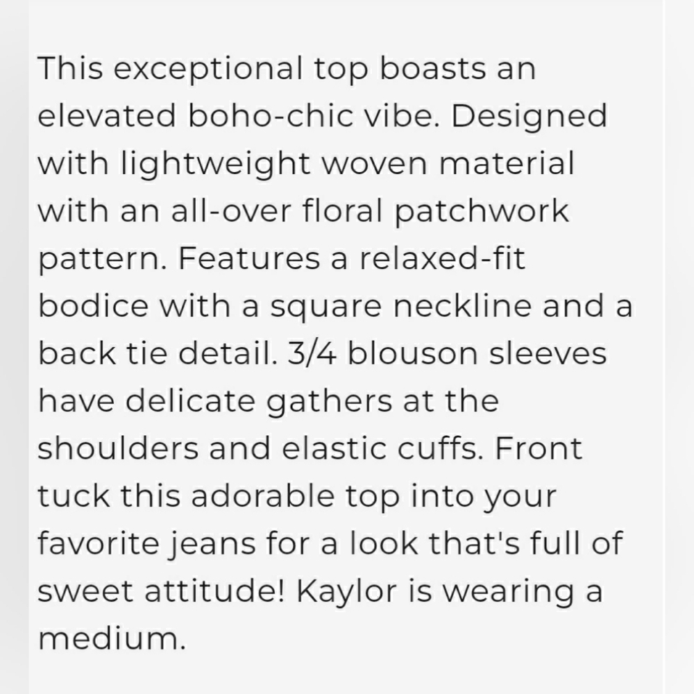 SWEET ATTITUDE PATCHWORK TOP NWT - image 5